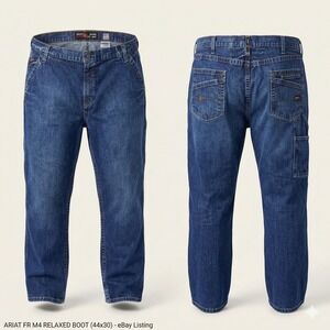 Ariat M4 Cat 2 Relaxed Boot FR Jeans Mens 44x30 Flame‎ Resistant Workwear EUC